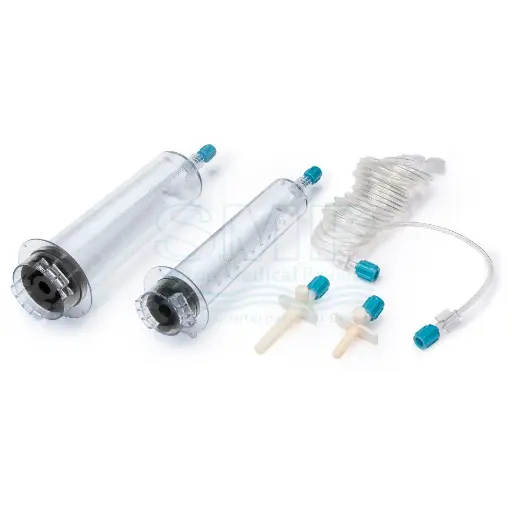 SEVA-compatible syringe layout for MEDRAD Spectris Solaris MRI injector system