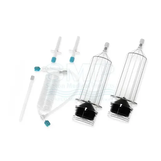 SEVA-compatible syringe layout for MEDRAD Stellant dual syringe injector system